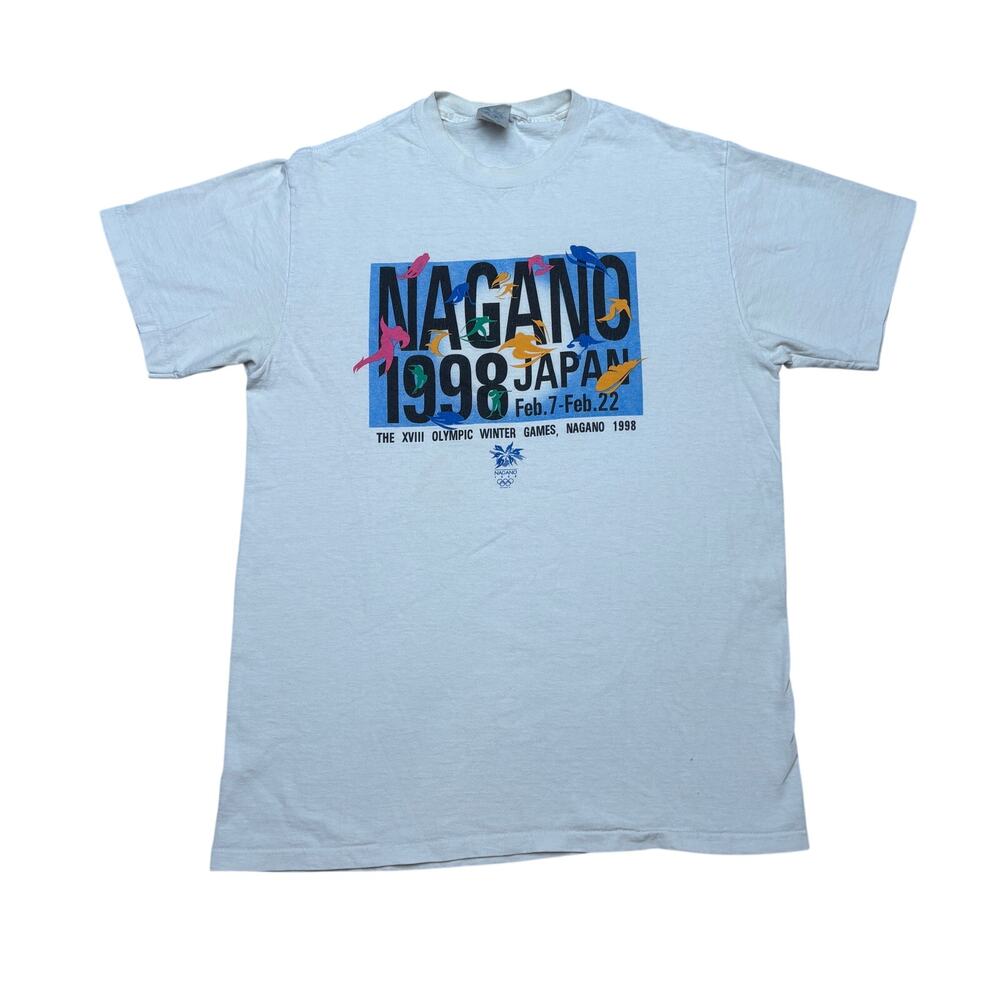 Vintage Nagano 1998 Winter Olympics Single Stitch T Shirt Men's Medium